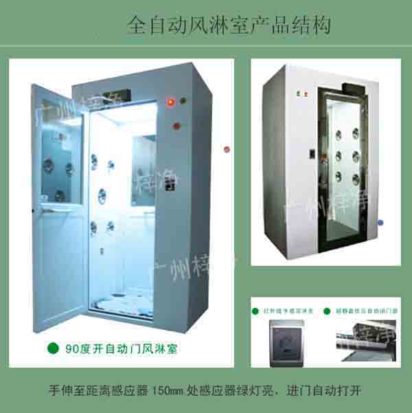 全自動風淋室又叫全自動感應吹淋器、全自動感應風淋門、空氣吹淋室